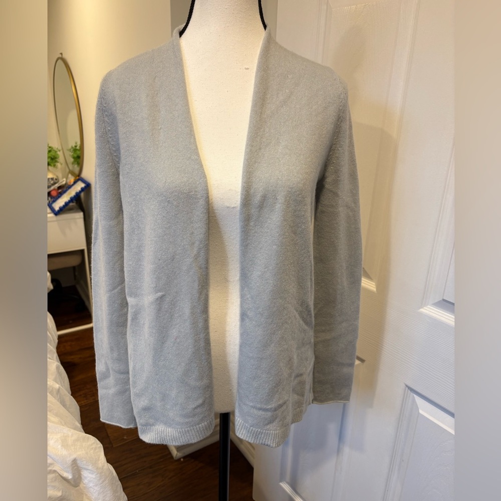 Lafayette 148 Cashmere Cardigan Light Grey XS